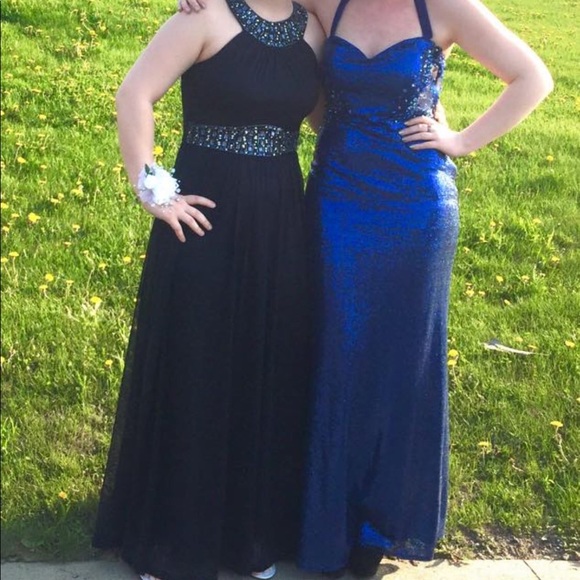 Jump Apparel Sequin Blue Prom Dress - Picture 8 of 8